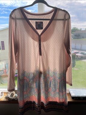 Women's Pink Patterned Long Sleeve sleepwear